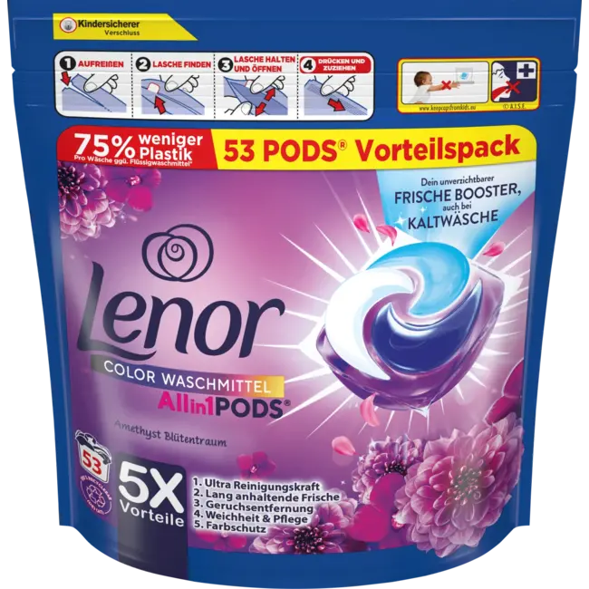 Lenor Kleurwasmiddel Pods Amethist 53 Wl