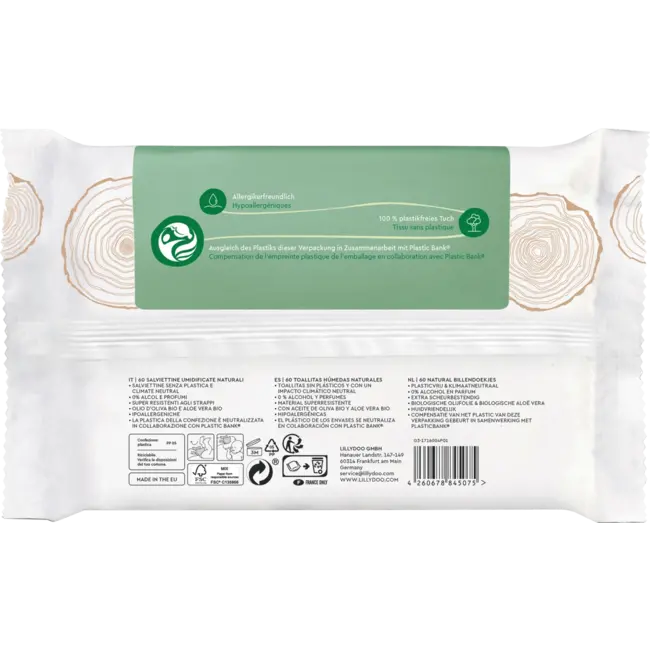 Lillydoo Natte Doekjes Groen (10x60 St.) 600 St