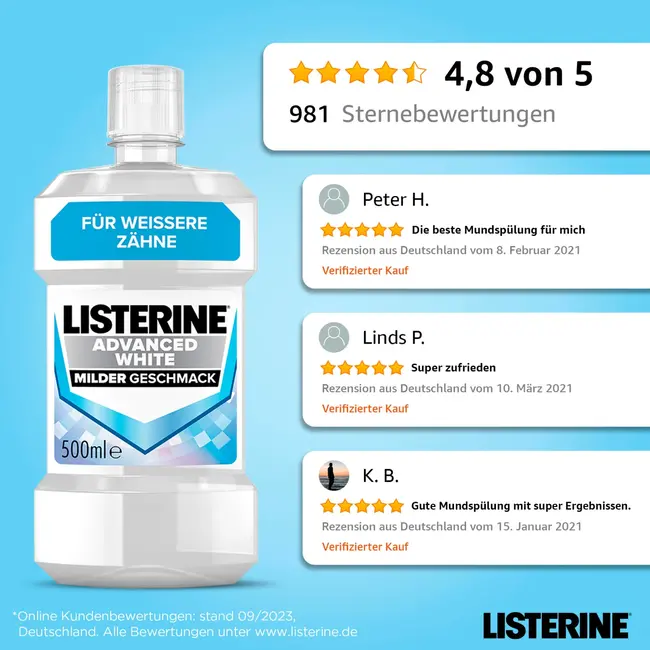 Listerine Mundspülung Advanced White 500 ml