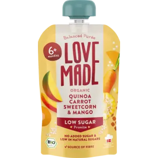 LoveMade Organics LoveMade Organics Knijpwortel, Maïs, Mango En Quinoa, Vanaf 6 Maanden