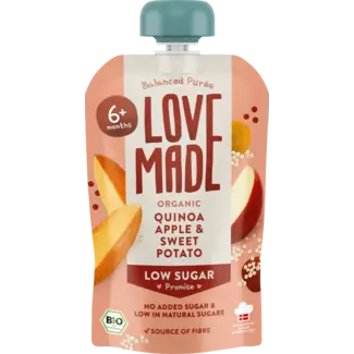 LoveMade Organics LoveMade Organics Quetschie Appel, Zoete Aardappel En Quinoa, Vanaf 6 Maanden