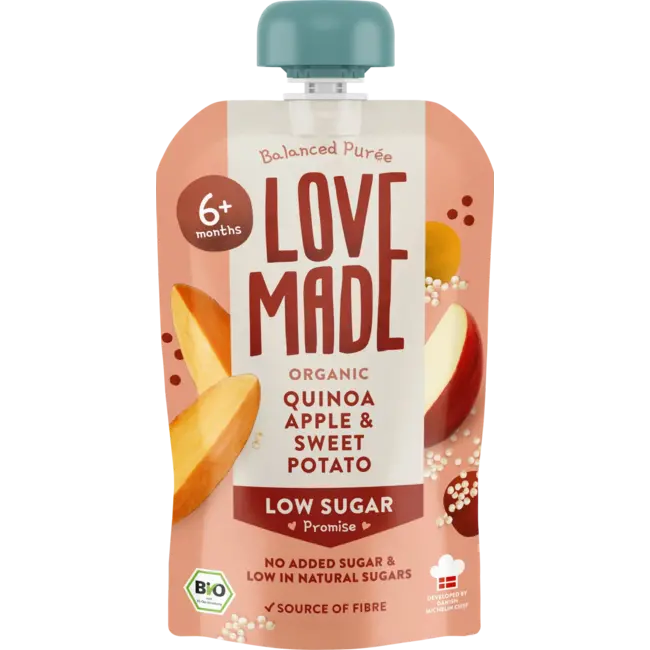 LoveMade Organics Quetschie Appel, Zoete Aardappel En Quinoa, Vanaf 6 Maanden 100 g