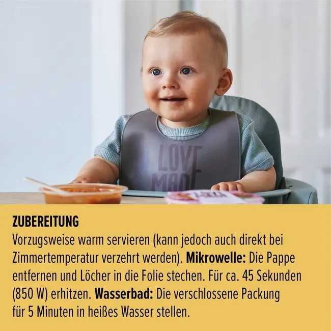 LoveMade Organics Menu Curry Rijstgerecht Wortel, Kip, Kokos, Gember, Vanaf 6 Maanden 185 g