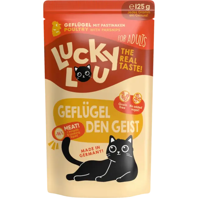 Lucky Lou Natvoer Kat Met Gevogelte "gevogelte De Geest", Volwassen 125 g