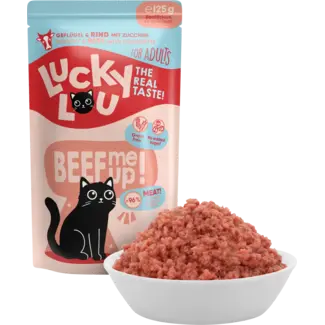 Lucky Lou Lucky Lou Natvoer Kat Met Gevogelte & Rund "beef Me Up", Volwassen