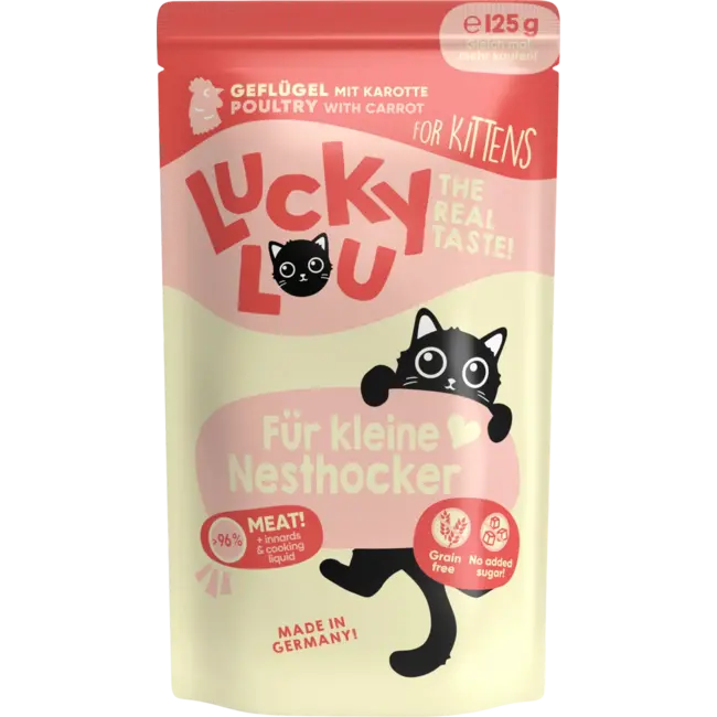 Lucky Lou Natvoer Kat Kitten Met Gevogelte "voor Kleine Nestkrukjes", Junior 125 g