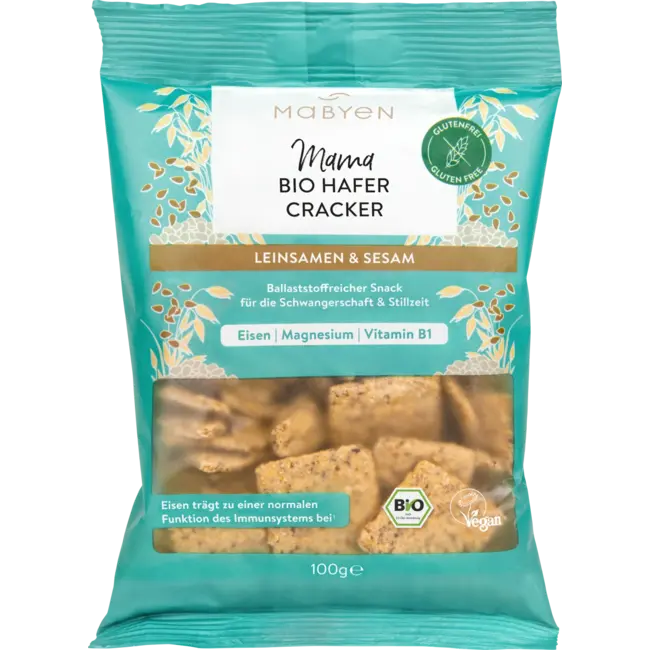 Mabyen Cracker Mama Hafer Leinsamen & Sesam 100 g