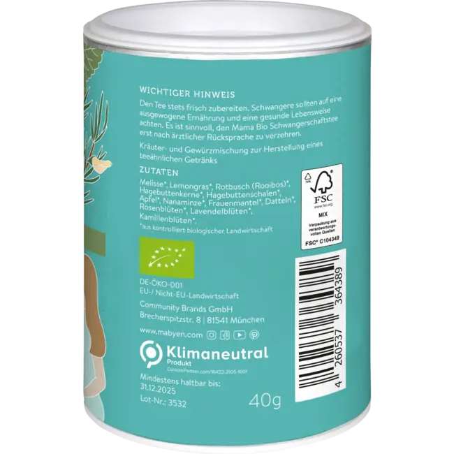 Mabyen Zwangerschapsthee Mama Kruiden, Los 40 g