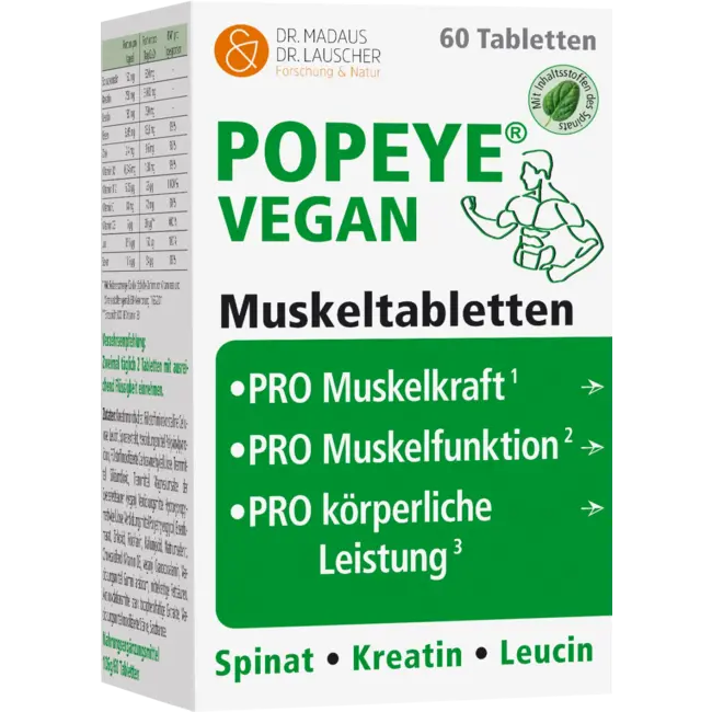 Madaus & Lauscher Popeye Vegan Spiertabletten 60 Stuks 106 g
