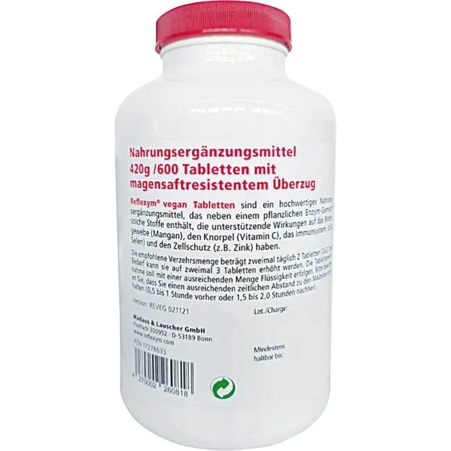 Madaus & Lauscher Reflexym Tabletten Vegan 600 St 420 g