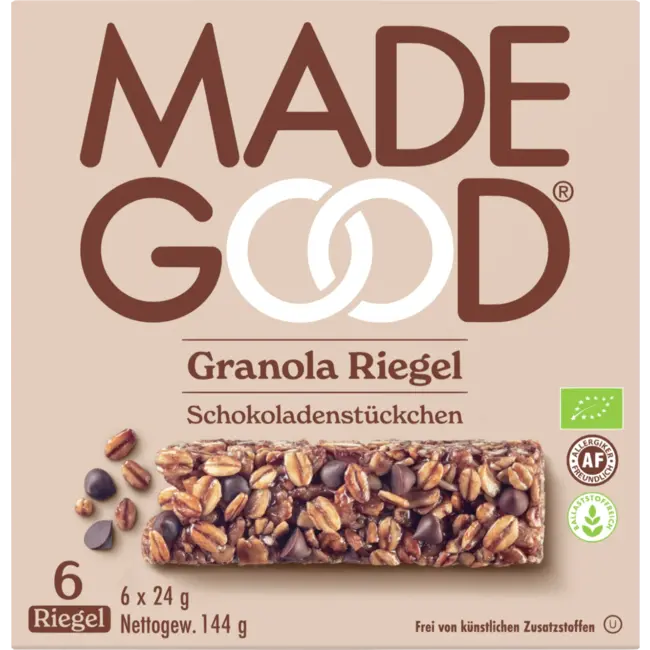Made Good Mueslirepen, Stukjes Granola Chocolade (6 Stuks) 144 g