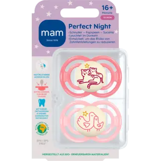 MAM MAM Schnuller Perfect Night Silikon, Roze/rosa, Ab 16 Monaten