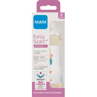 MAM MAM Babyfles Easy Start Anti-colic, Crème, Vanaf De Geboorte, 260 Ml