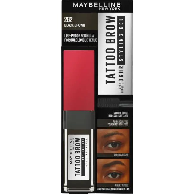 Maybelline New York Augenbrauengel Tattoo Brow 36H 262 Deep Black Brown 6 ml