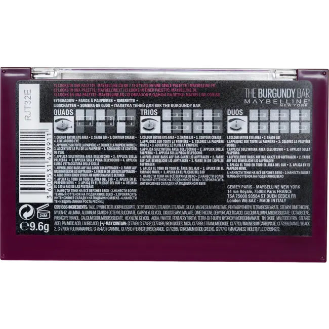 Maybelline New York Oogschaduw Palette 04 Burgundy Bar 10 g