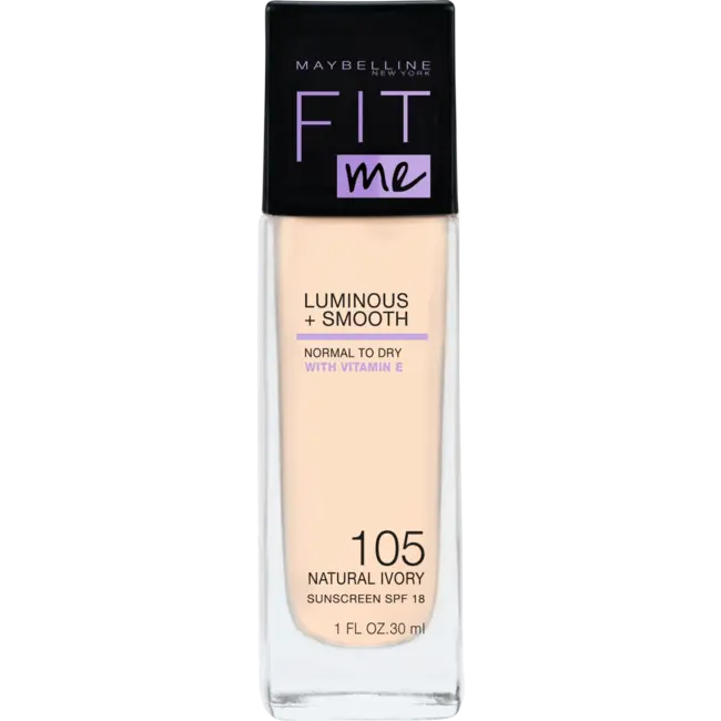 Maybelline New York Foundation Fit Me Vloeibaar, 105 Licht, LSF 18 30 ml