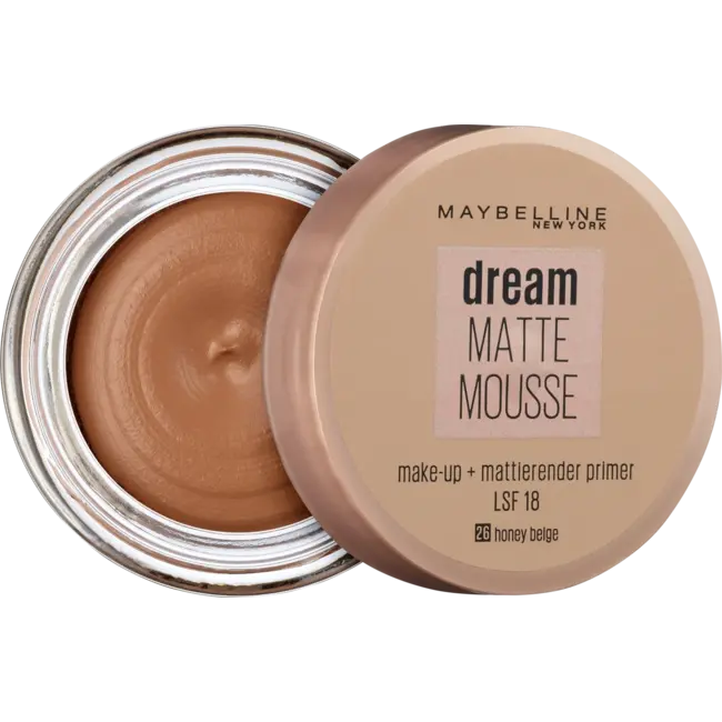 Maybelline New York Primer Dream Matte Mousse, LSF 18, 26 Honingbeige 18 ml