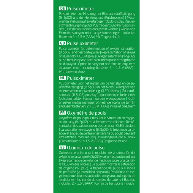 Medisana Pulsoximeter PM 100 Aansluiten 1 St