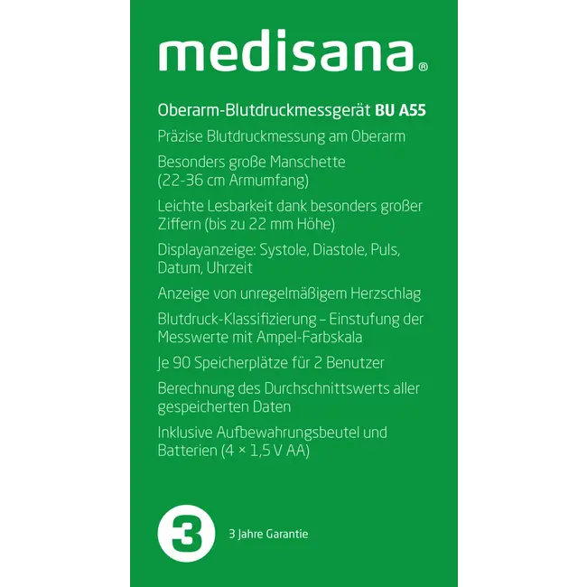 Medisana Bloeddrukmeter Bovenarm A55 1 St