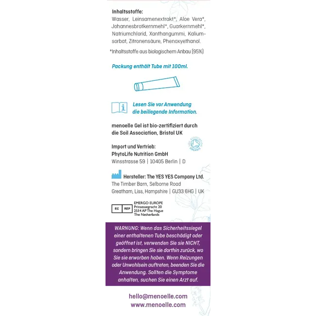 Menoelle Vaginale Hydraterende Gel 100 ml