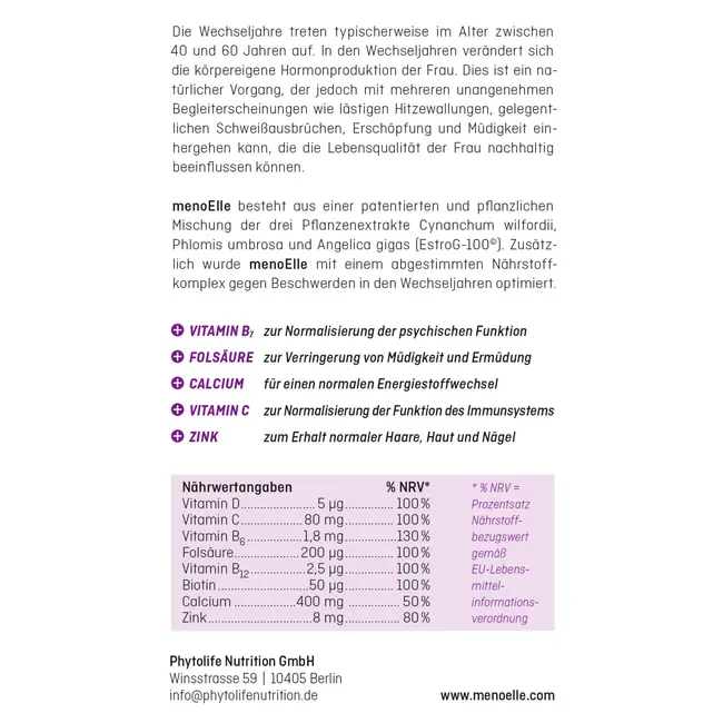 Menoelle Estrog-100 + Vitamine + Mineralien 60 St. 65 g