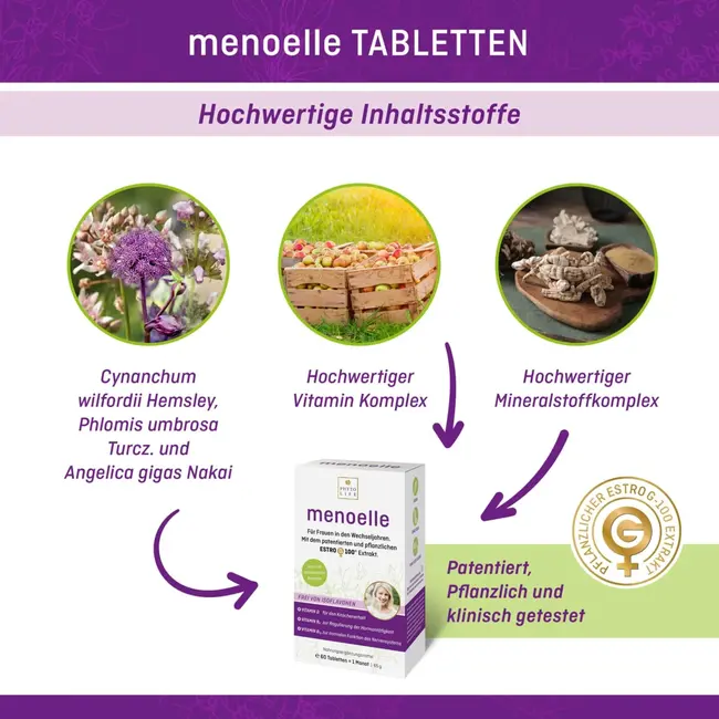 Menoelle Estrog-100 + Vitamine + Mineralien 60 St. 65 g