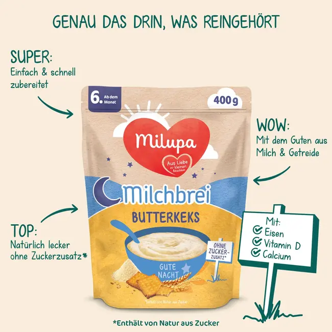 Milupa Melkpap Boterkoekje Welterusten 400 g