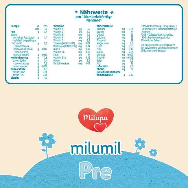 Milupa Aanvangsmelk Pre Milumil Vanaf De Geboorte 800 g