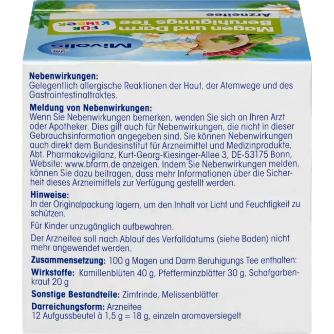 Mivolis Medicinale Thee, Maag En Darmen Kalmerende Thee Voor Kinderen (12 Zakjes) 18 g