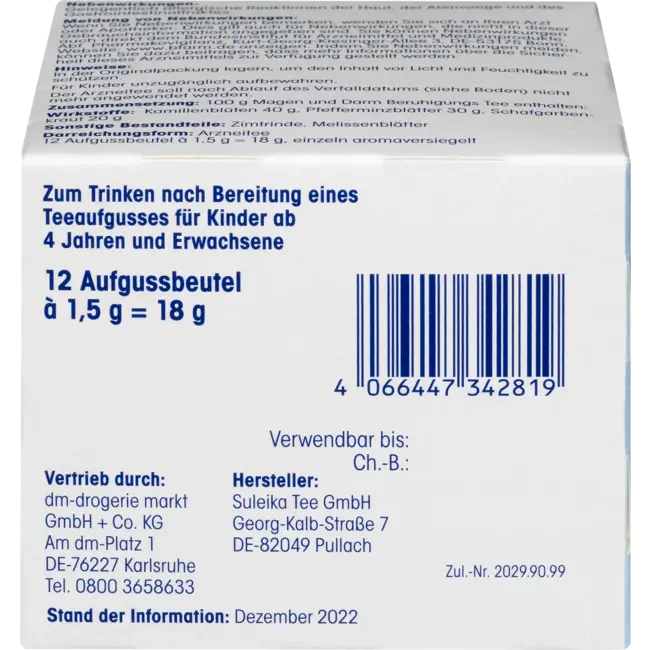 Mivolis Medicinale Thee, Maag En Darmen Kalmerende Thee Voor Kinderen (12 Zakjes) 18 g