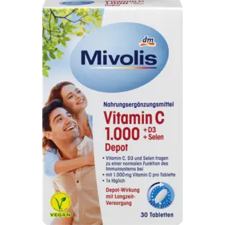 Mivolis Mivolis Vitamine C 1000 + D3 + Selen Depot 30 St