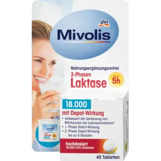 Mivolis Mivolis Lactase 18000 2-fase Tabletten 40 Stuks