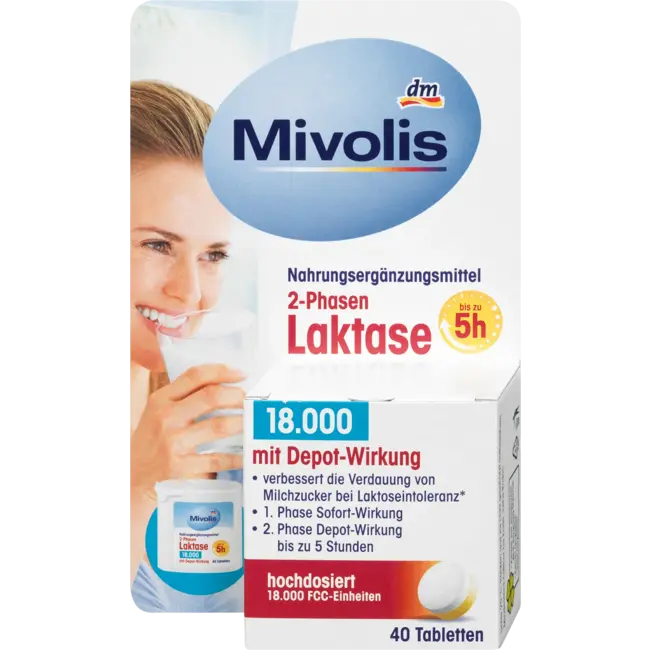 Mivolis Lactase 18000 2-fase Tabletten 40 Stuks 40 St