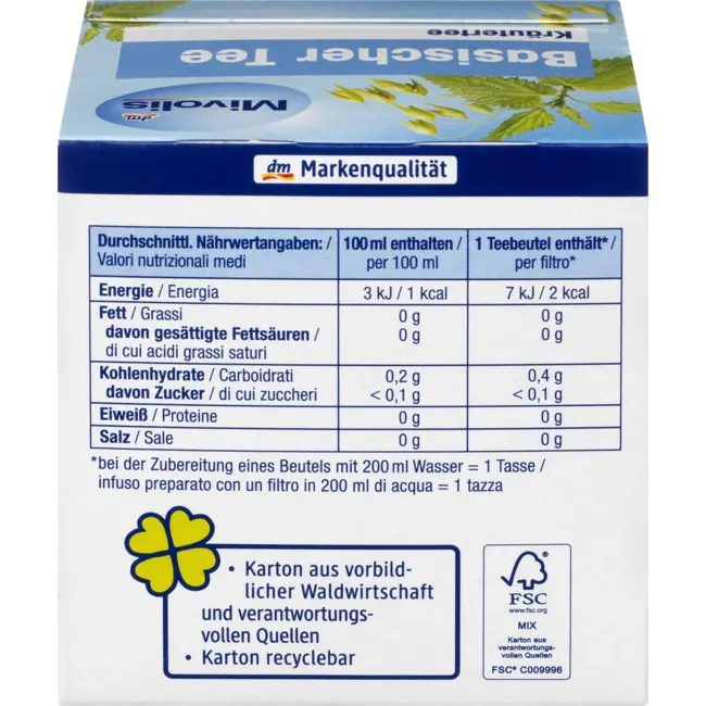 Mivolis Kruidenthee, Basische Thee (12 Zakjes) 21.6 g