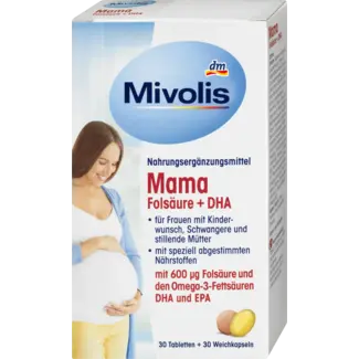 Mivolis Mivolis Mama Foliumzuur + DHA, Tabletten 30 St. + Zachte Capsules 30 St.