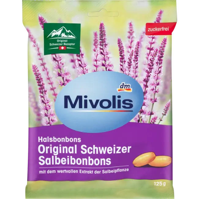 Mivolis Bonbon, Originele Zwitserse Salie, Suikervrij 125 g