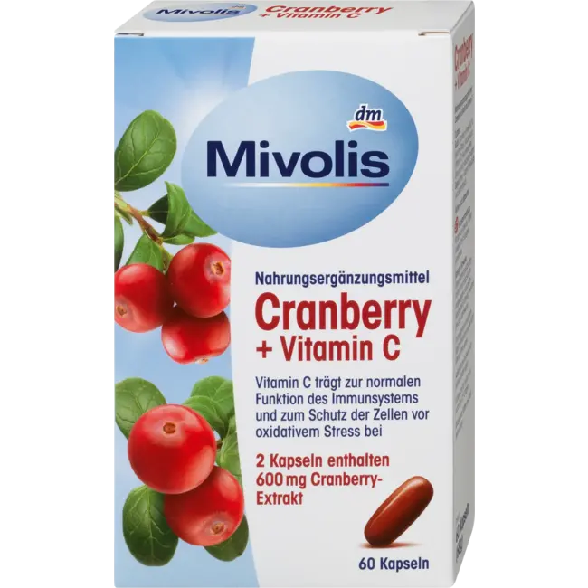 Mivolis Cranberry + Vitamine C Capsules, 60 St