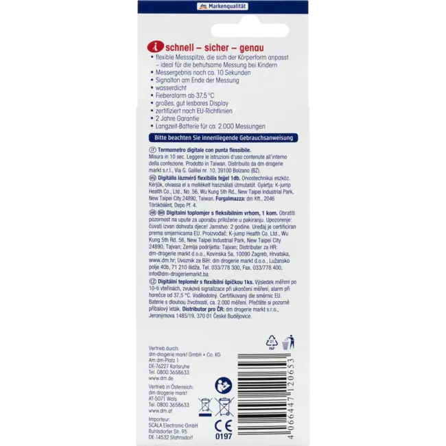 Mivolis Digitale Koortsthermometer Met Flexibele Meetpunt 1 St