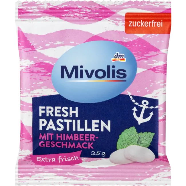 Mivolis Pastilles, Framboos, Suikervrij 25 g