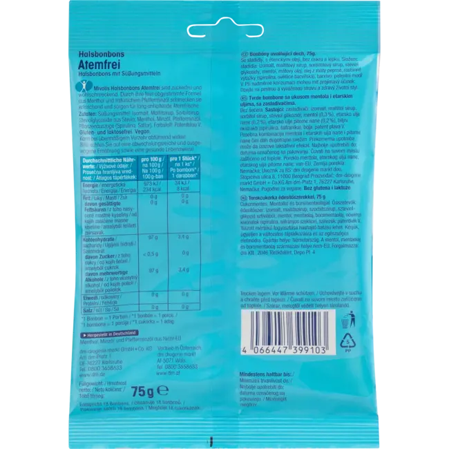 Mivolis Bonbon, Ademvrij, Suikervrij 75 g