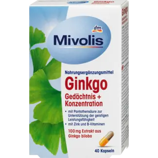 Mivolis Mivolis Ginkgo Geheugen + Concentratie Capsules, 40 St.