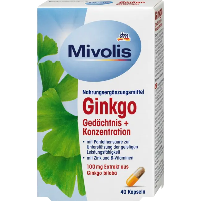 Mivolis Ginkgo Geheugen + Concentratie Capsules, 40 St. 40 St