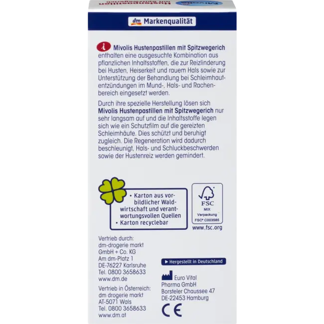 Mivolis Hoestpastilles Met Weegbree 30 St