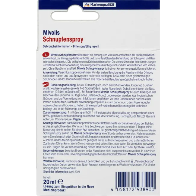 Mivolis Loopneusspray 20 ml