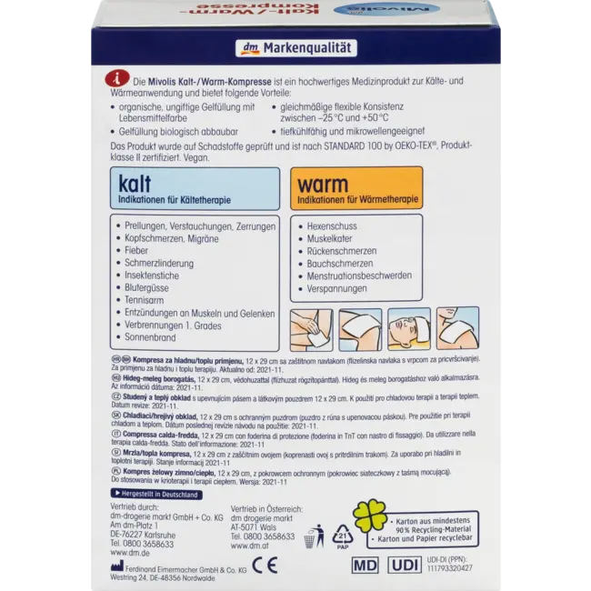 Mivolis Koud/warm Kompres 12 X 29 Cm 1 St