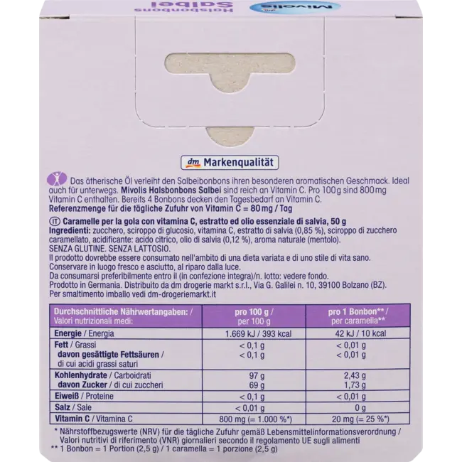 Mivolis Keelsnoepjes Salie 50 g