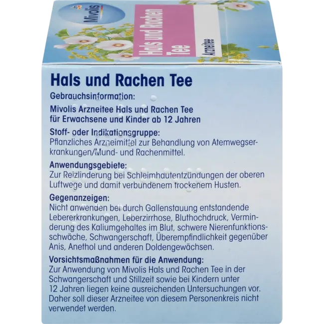 Mivolis Medicijnthee, Hals & Keel Thee (12 Zakjes) 18 g