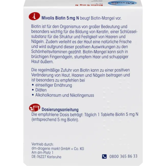 Mivolis Biotine 5 Mg N, Tabletten 60 St