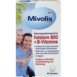 Mivolis Mivolis Foliumzuur 800 + B-vitamines, Tabletten 60 St.