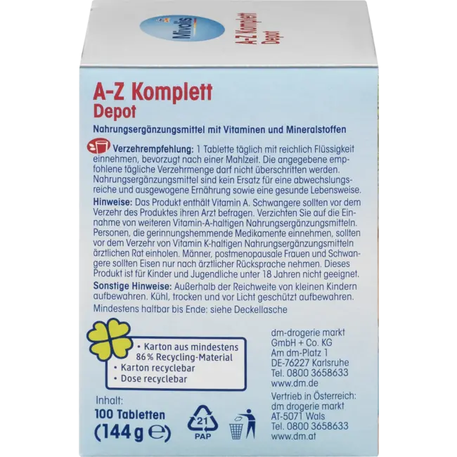 Mivolis A-Z Compleet Depot, Tabletten, 100 St. 138 g
